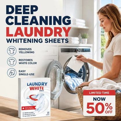 Easy-Care Deep Cleaning Laundry Whitening Sheets Powerful Stain