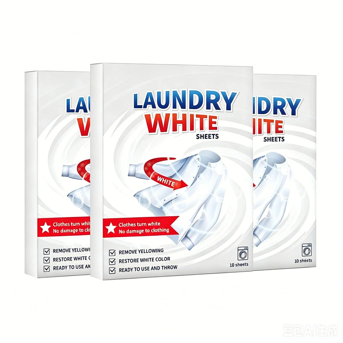 Easy-Care Deep Cleaning Laundry Whitening Sheets Powerful Stain