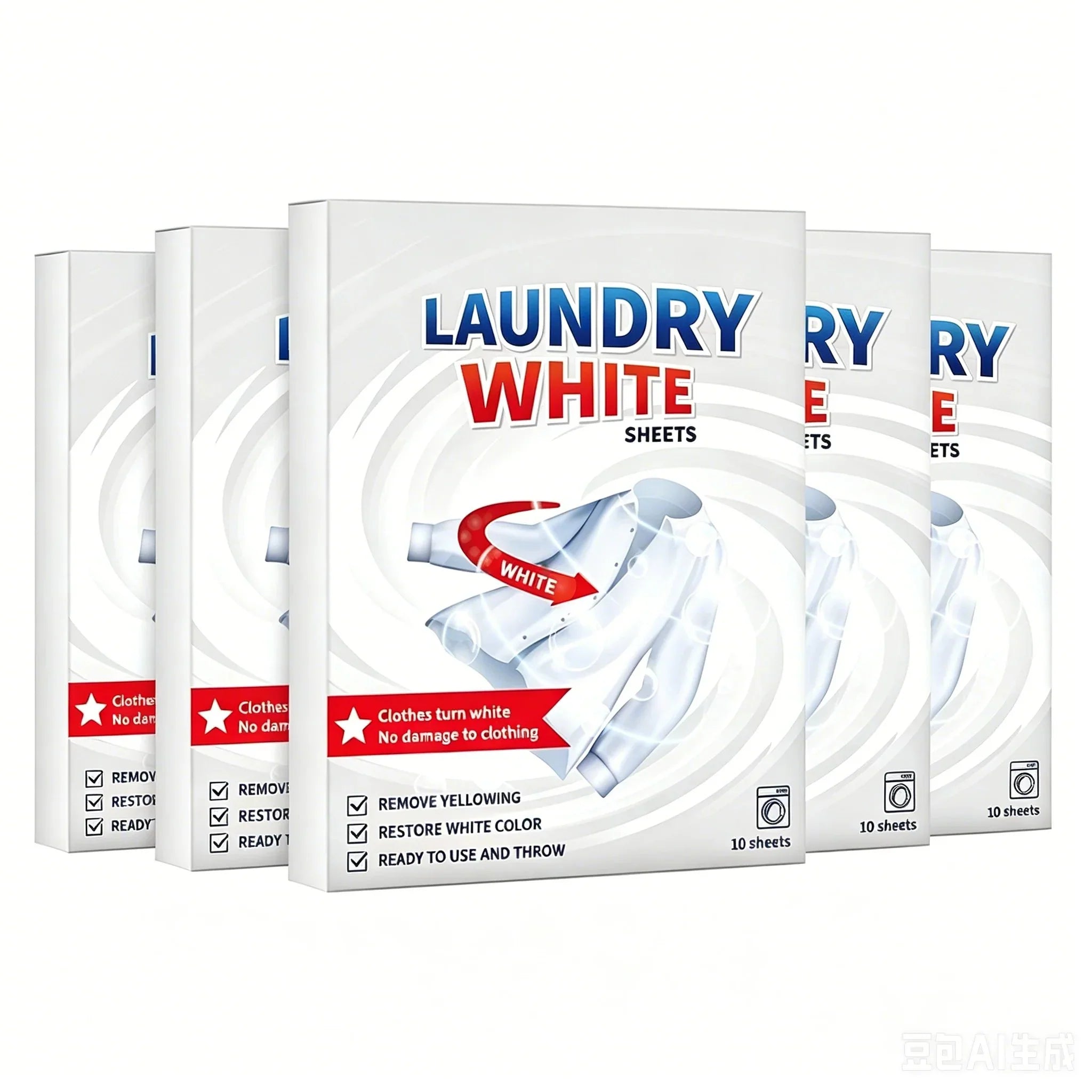 Easy-Care Deep Cleaning Laundry Whitening Sheets Powerful Stain