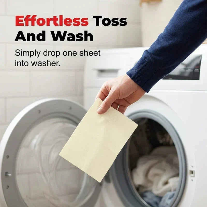 Easy-Care Deep Cleaning Laundry Whitening Sheets Powerful Stain
