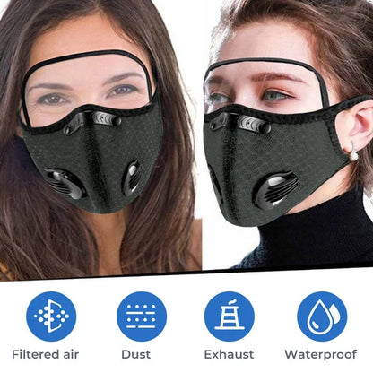 Windproof Motorcycle Face Mask and Anti-UV Goggles with 5-Layer Filter