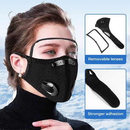 Windproof Motorcycle Face Mask and Anti-UV Goggles with 5-Layer Filter