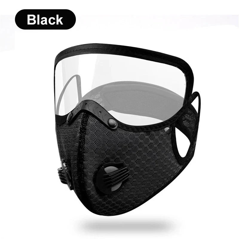 Windproof Motorcycle Face Mask and Anti-UV Goggles with 5-Layer Filter