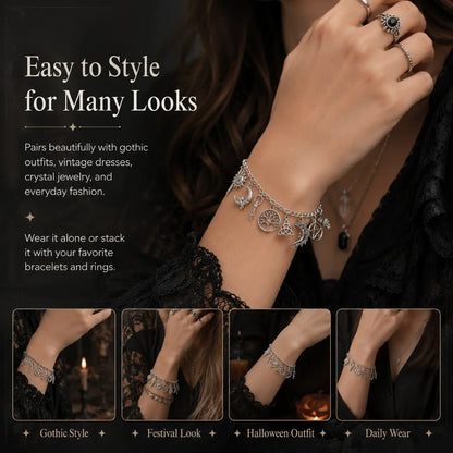 Distinctive Vintage Witchy Charm Bracelet for Everyday Wear