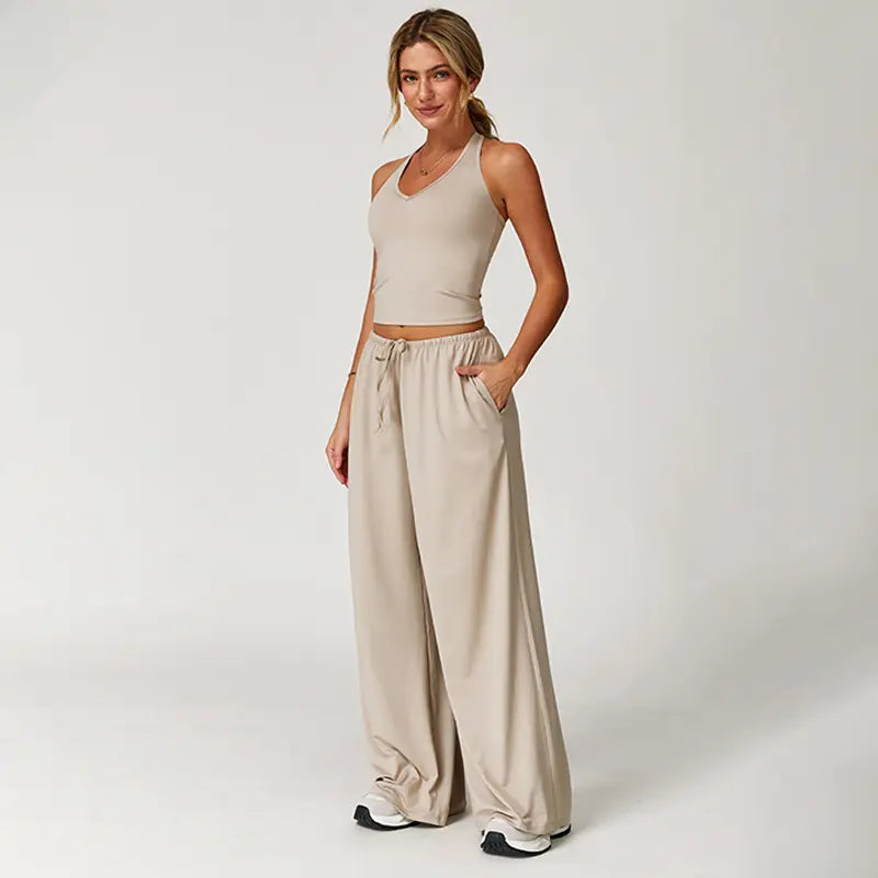 Purpose-Built Women's 2-Piece Athleisure Outfits - Polyester-Silk