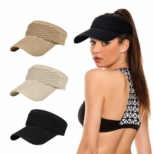 Distinctive Women's High Ponytail Sun Visor Hat – Breathable Open-Top