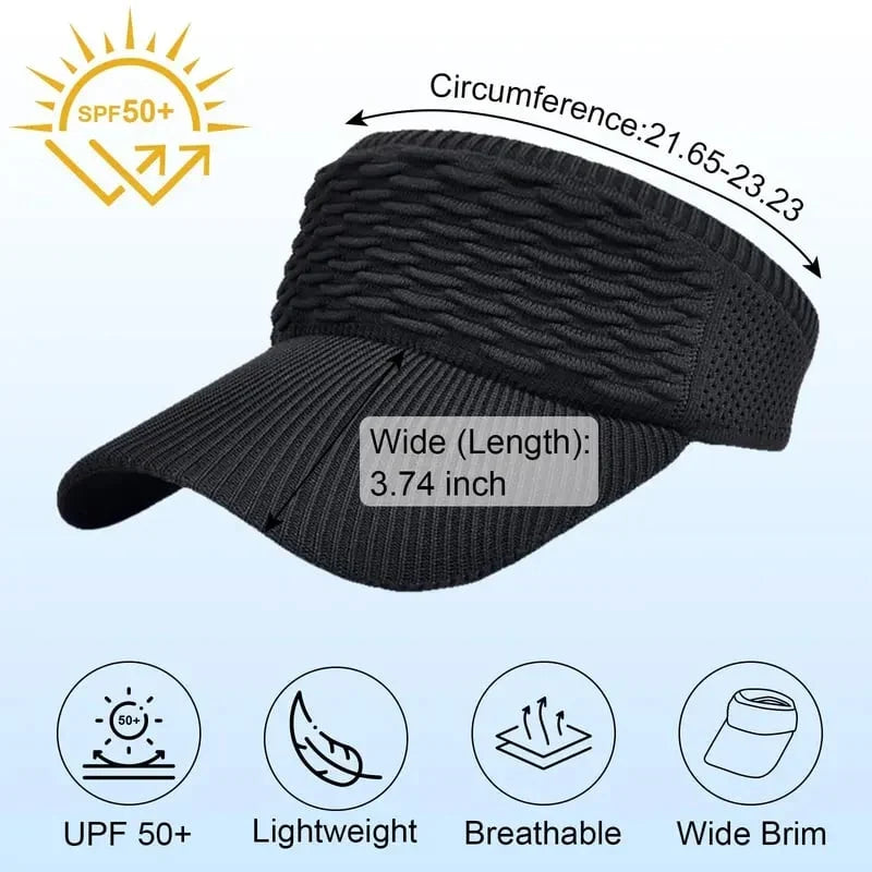 Distinctive Women's High Ponytail Sun Visor Hat – Breathable Open-Top