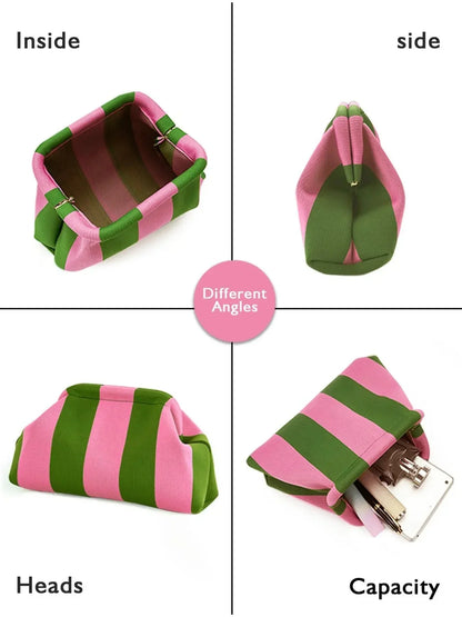 Space-Saving Women's Striped Cloud Handbag – Your New Go-To for Every