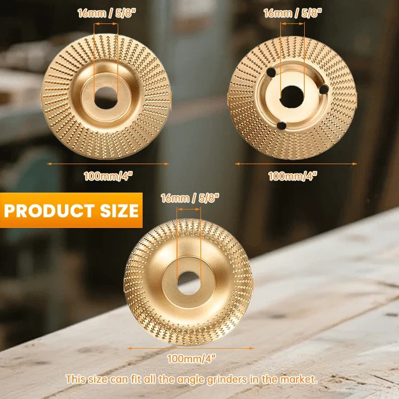 Versatile Wood Carving Disc Set for Angle Grinders