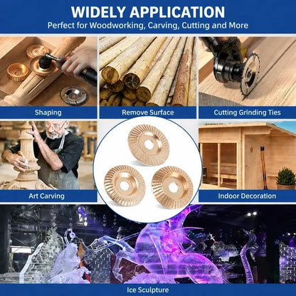 Versatile Wood Carving Disc Set for Angle Grinders