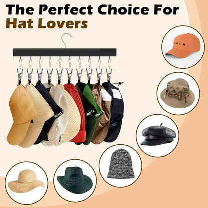 Comfort-Focused Wooden Hat Organizer – Clips Holds for Ev – Wooden Hat