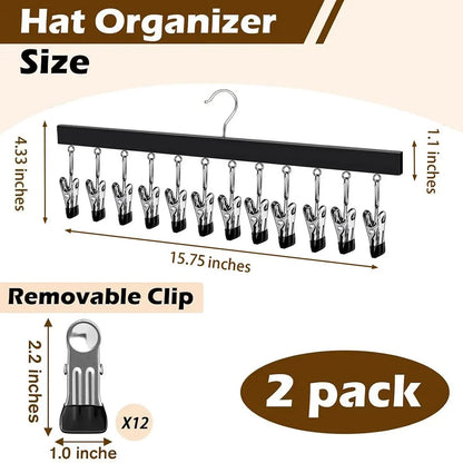 Comfort-Focused Wooden Hat Organizer – Clips Holds for Ev – Wooden Hat
