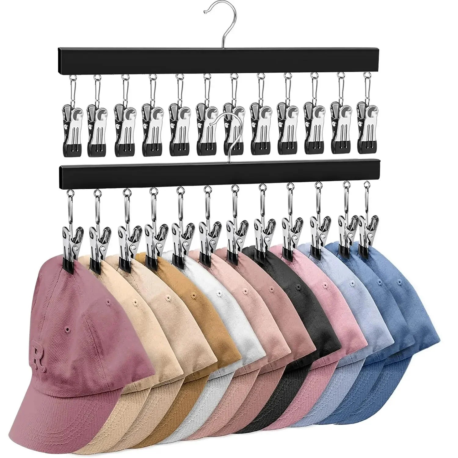 Comfort-Focused Wooden Hat Organizer – Clips Holds for Ev – Wooden Hat