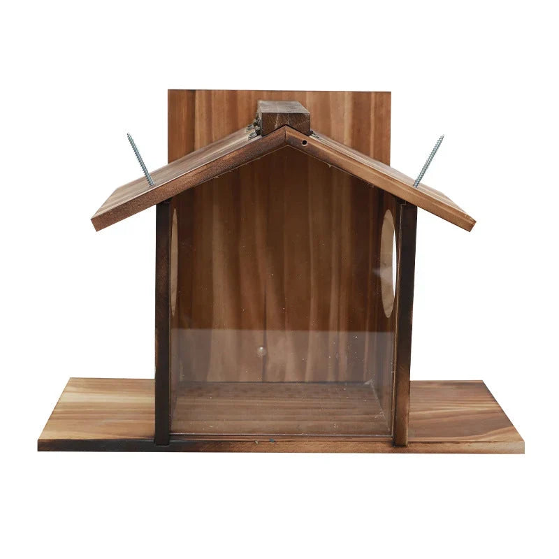 Purpose-Built Wooden Squirrel Feeder for Everyday Use