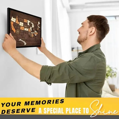Hands-On Wooden USA Travel Map PuzzleA Stylish Way to Track Your