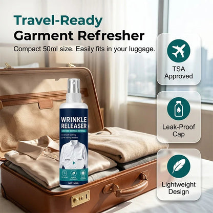 Purpose-Built Instant wrinkle release – no iron, travel-ready
