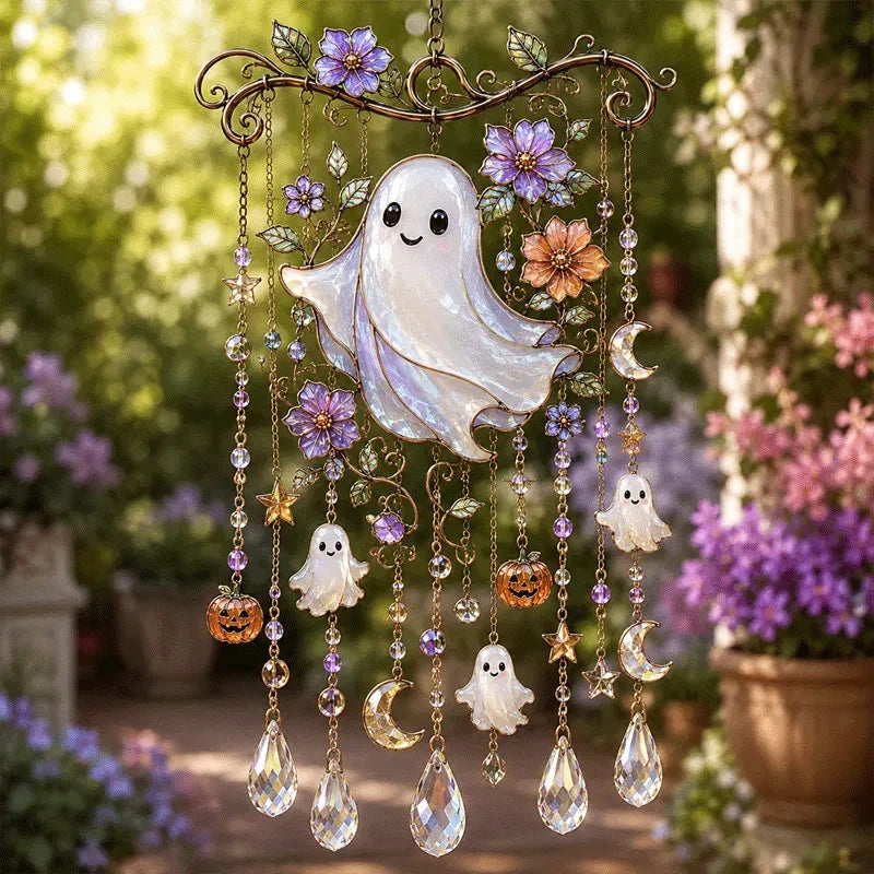 Outdoor Glass Suncatcher Wind Chime for Garden Display
