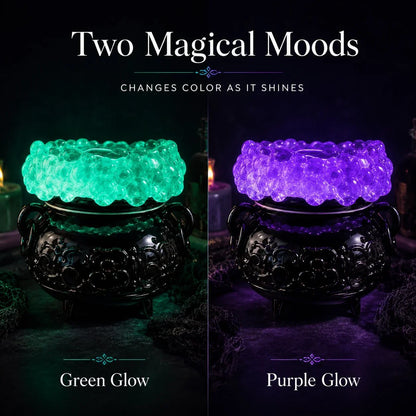 Decorative Cauldron LED Bubble Light Decor, Witch Potion Black