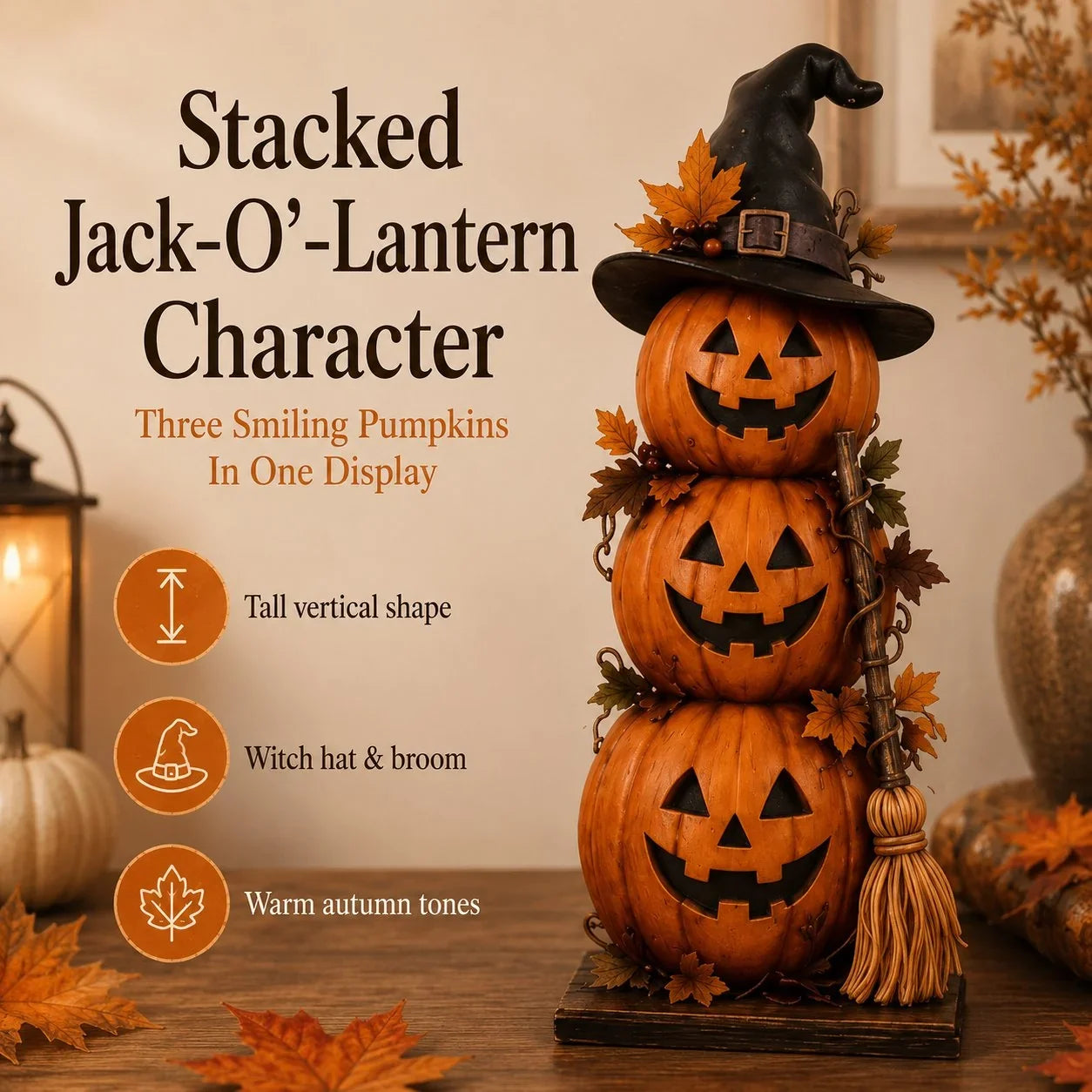 Decorative Lighted Haunted House & Character Figurine