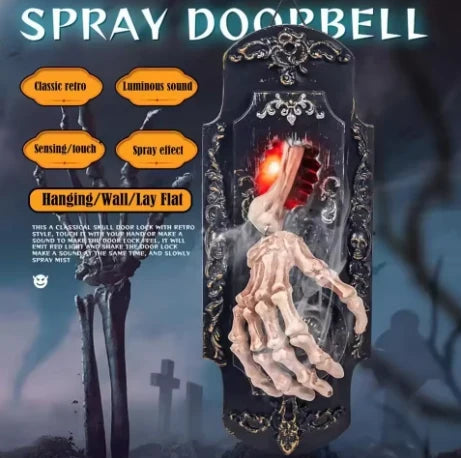 Vehicle-Ready Hanging Doorbell Touch/Motion Activated Skeleton Hand