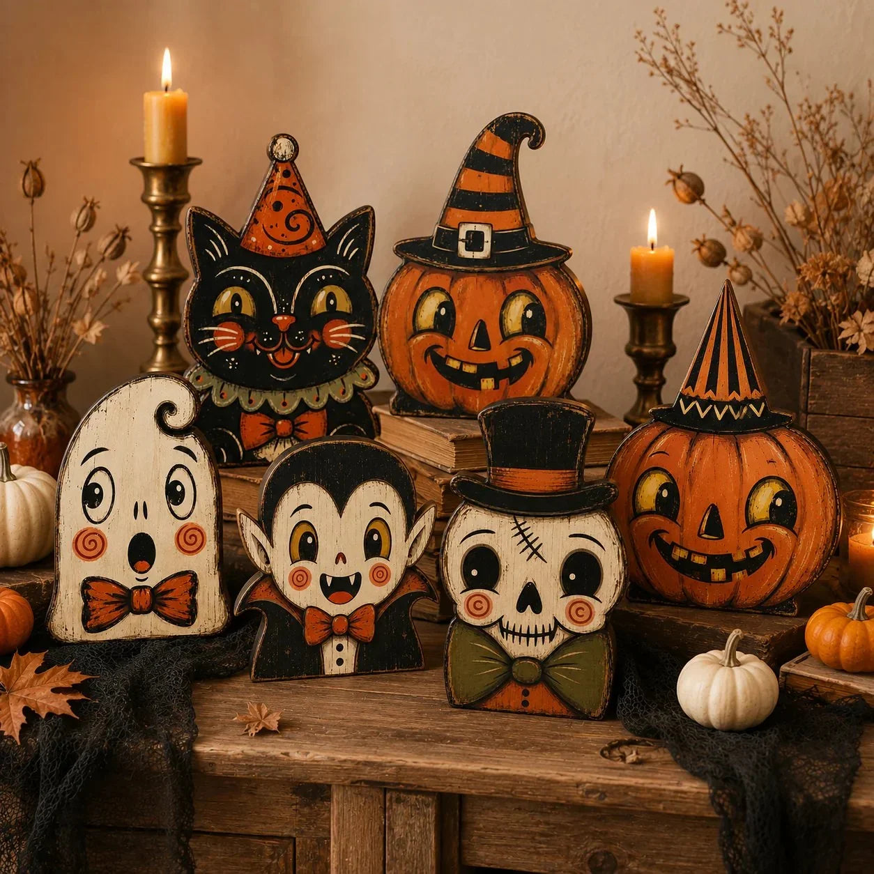 Purpose-Built Vintage Wooden Character Tabletop Decor for Everyday Use