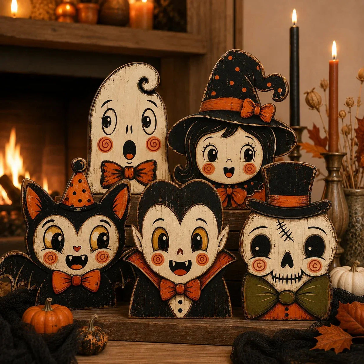 Purpose-Built Vintage Wooden Character Tabletop Decor for Everyday Use