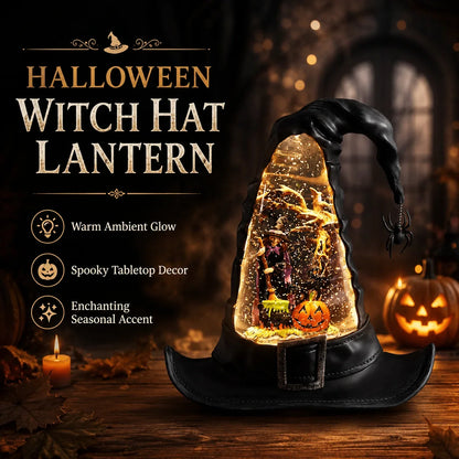 Decorative Witches Hat Lighted Water Lantern With Swirling