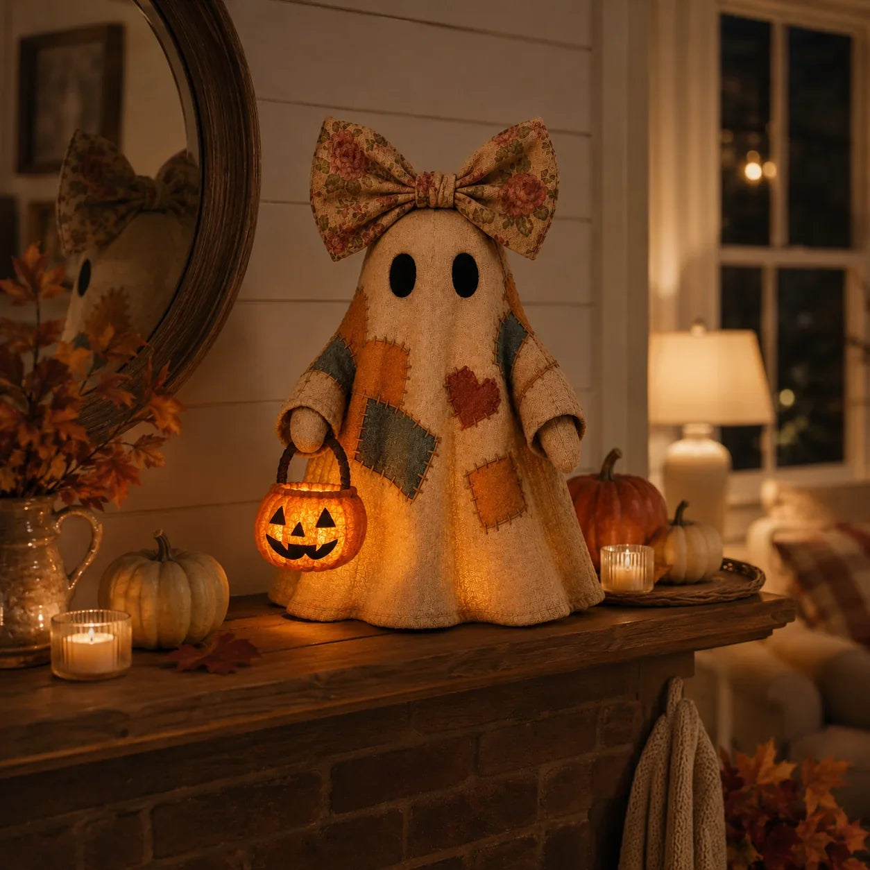 Purpose-Built Vintage Patchwork Glowing Ghost Decor for Everyday Use