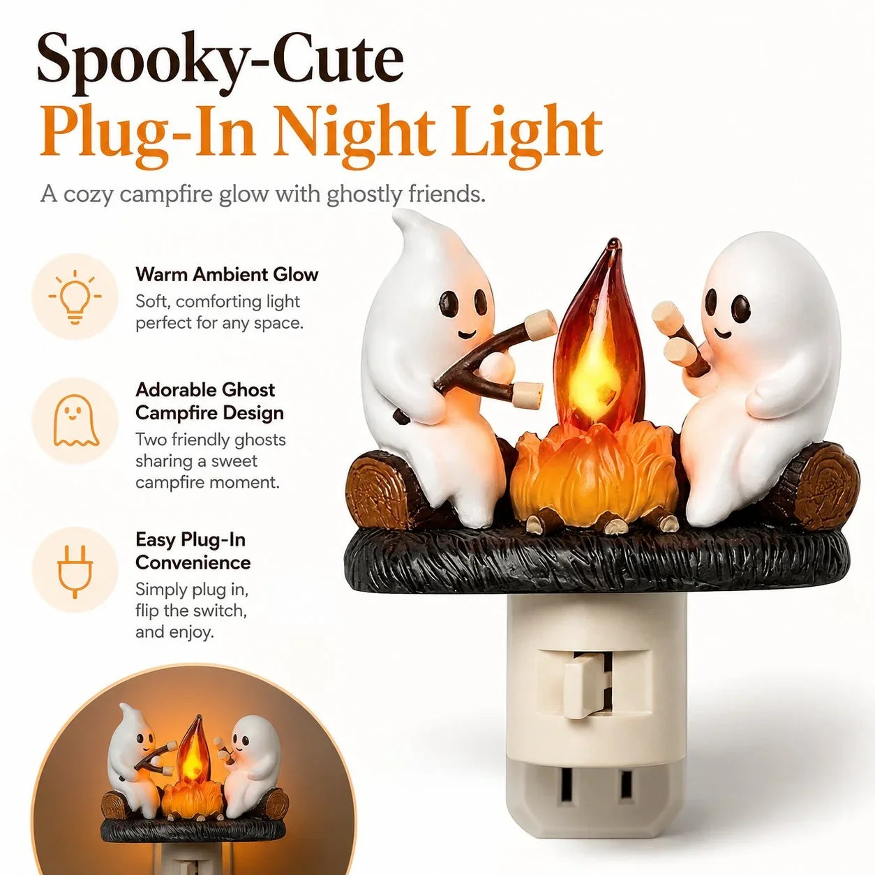 Decorative Plug In the Cutest Glow – Adorable Ghost Outlet Night