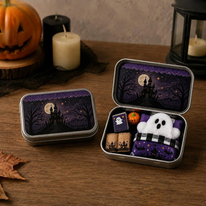 Purpose-Built Mini Ghost Tin Box Set - Cute Spooky Travel