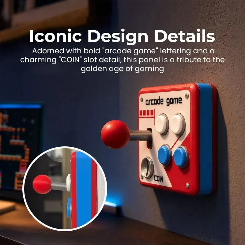 Hands-On Retro Arcade Game Wall Switch Panel for Creative Play