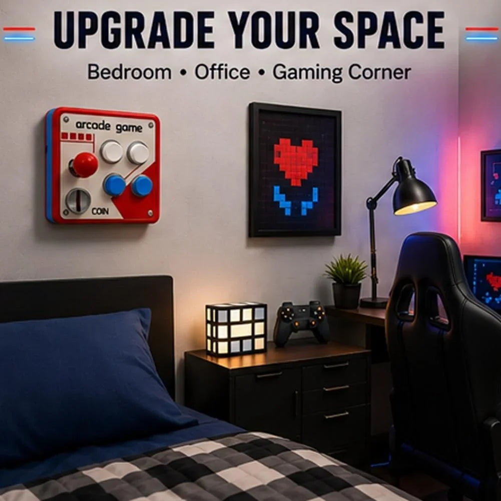Hands-On Retro Arcade Game Wall Switch Panel for Creative Play