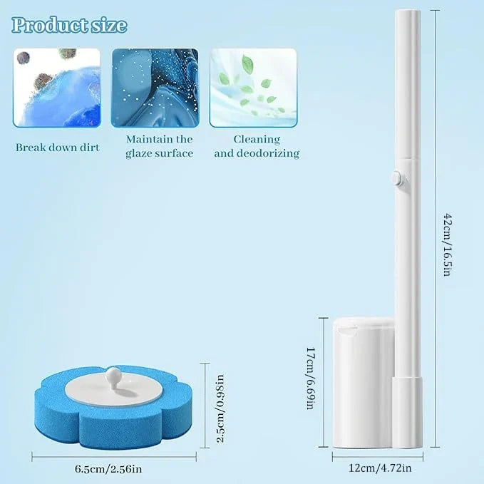Hands-On Toilet Scrubber Kit with Self-Cleaning Disposable Pads – No