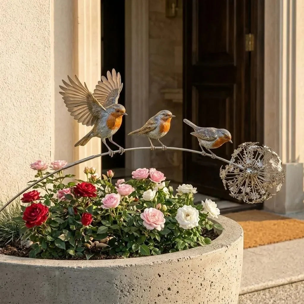 Outdoor-Ready Robin Memorial Garden – Are Near” for Garden Display