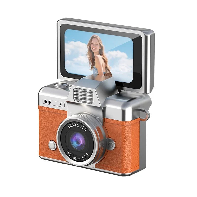 Purpose-Built Retro Mini Digital Camera – 1080P Flip Screen, Keychain