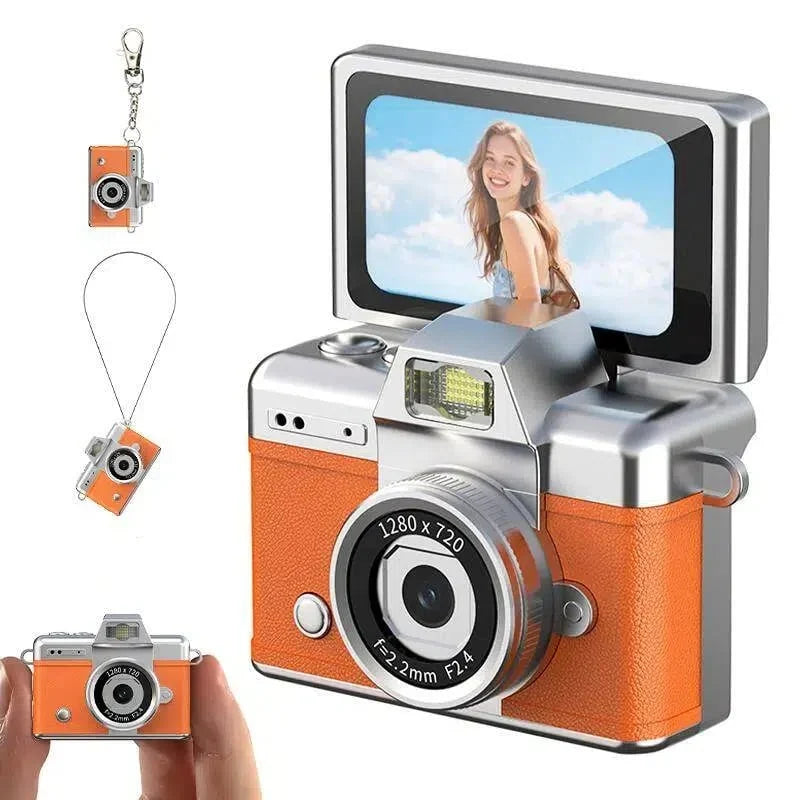 Purpose-Built Retro Mini Digital Camera – 1080P Flip Screen, Keychain