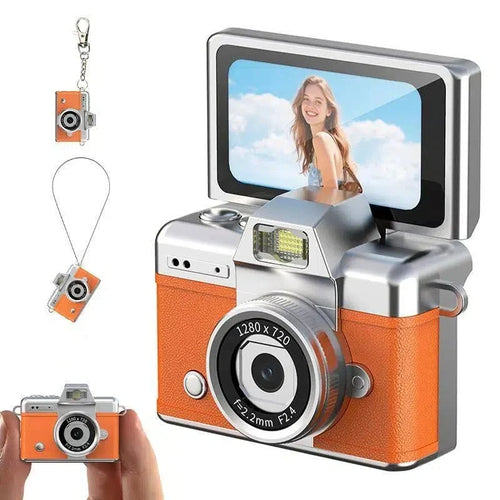 Purpose-Built Retro Mini Digital Camera – 1080P Flip Screen, Keychain
