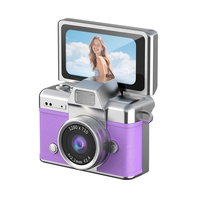 Purpose-Built Retro Mini Digital Camera – 1080P Flip Screen, Keychain