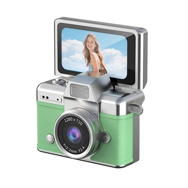 Purpose-Built Retro Mini Digital Camera – 1080P Flip Screen, Keychain