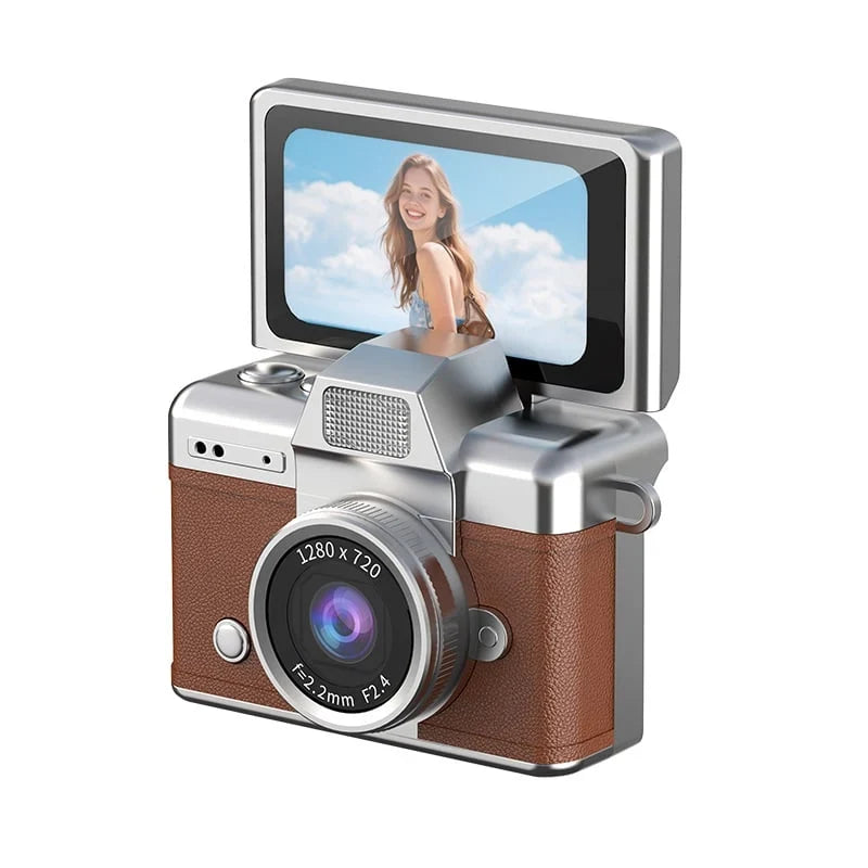 Purpose-Built Retro Mini Digital Camera – 1080P Flip Screen, Keychain