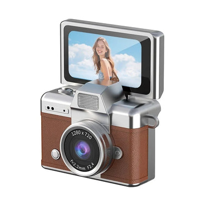 Purpose-Built Retro Mini Digital Camera – 1080P Flip Screen, Keychain