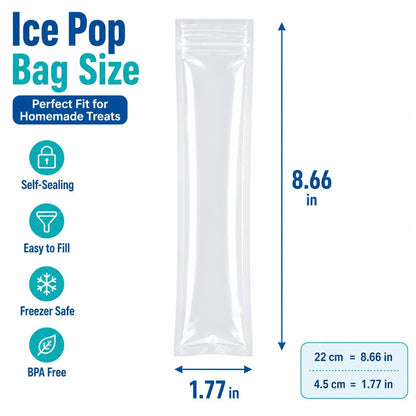 Self-Sealing Ice Pop Maker Bags for Easy Homemade Frozen Treats