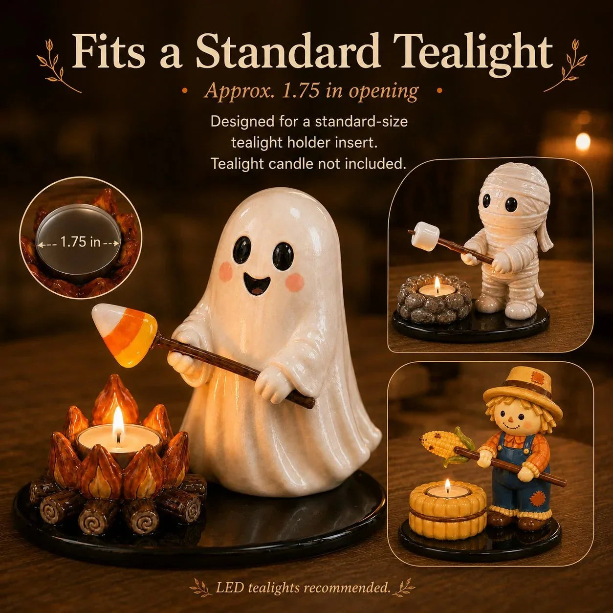 Decorative Campfire Tealight Holder for Focused Lighting