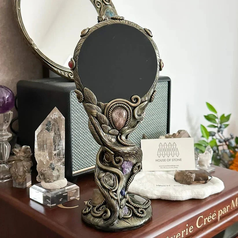 Workshop-Ready Handmade Black Obsidian Scrying Mirror – Crystal