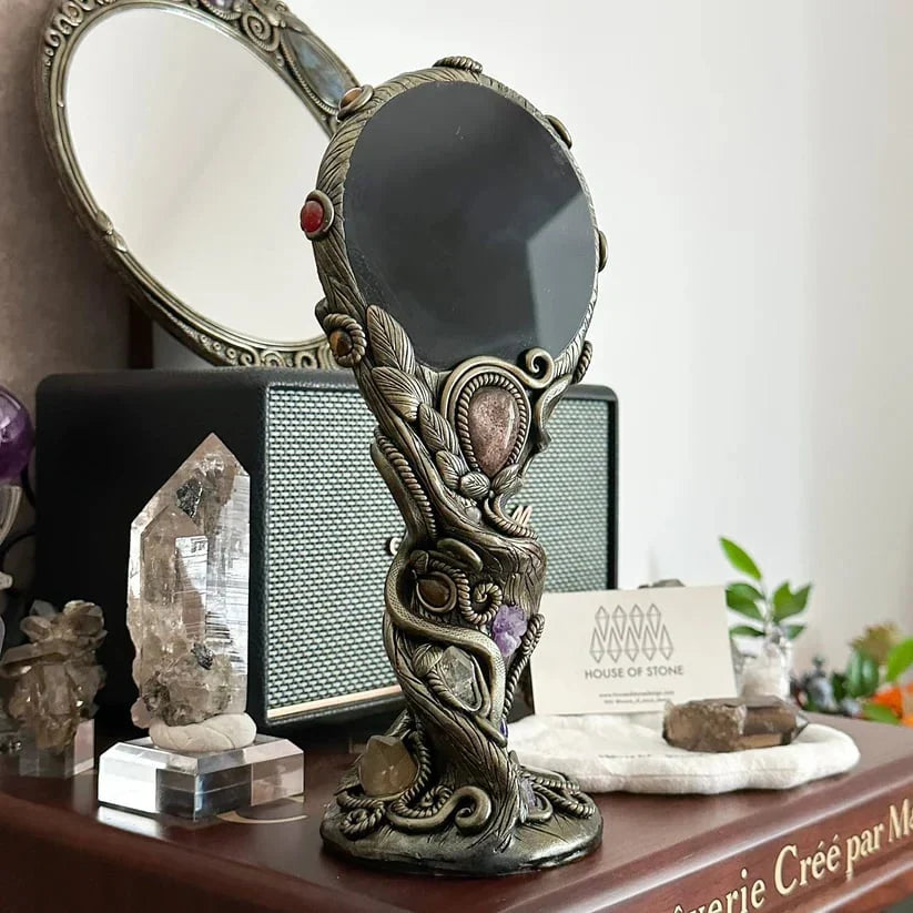 Workshop-Ready Handmade Black Obsidian Scrying Mirror – Crystal