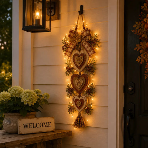 Purpose-Built Vintage Farmhouse Layered Heart Wall