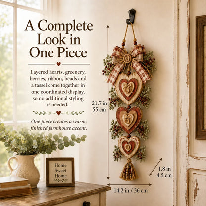 Purpose-Built Vintage Farmhouse Layered Heart Wall