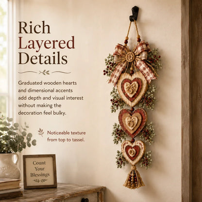 Purpose-Built Vintage Farmhouse Layered Heart Wall