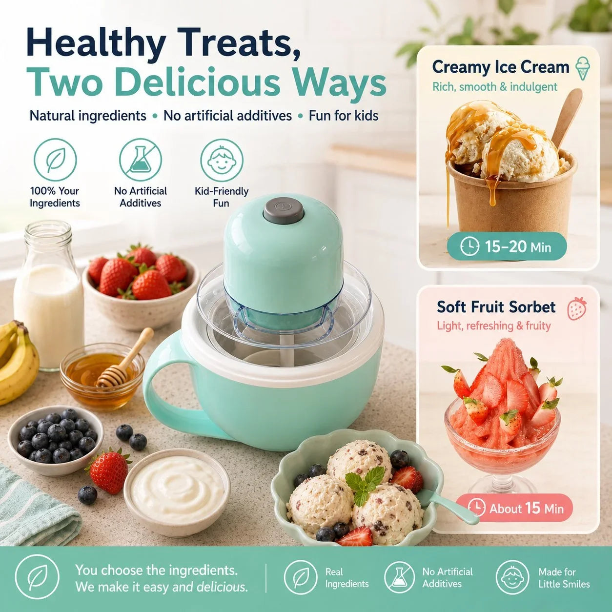 Purpose-Built USB Family DIY Ice Cream Maker for Everyday Use