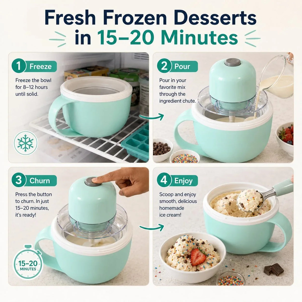 Purpose-Built USB Family DIY Ice Cream Maker for Everyday Use